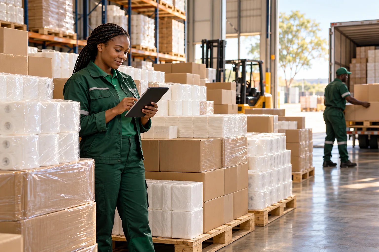 Business order fulfilment scene