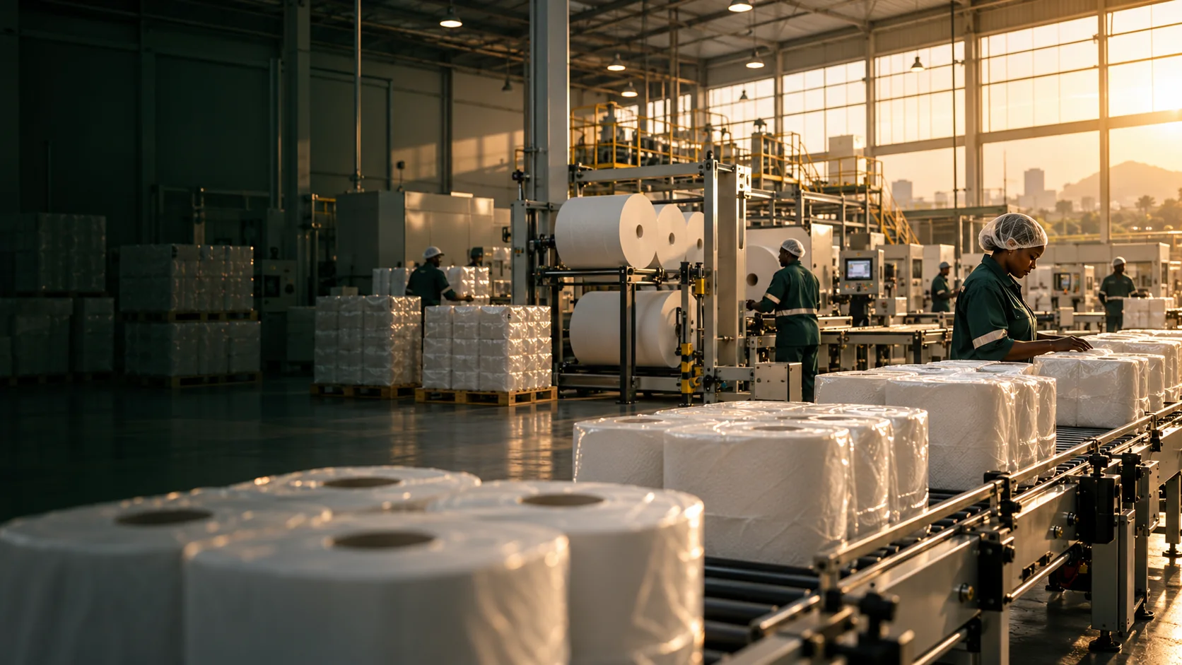 Modern tissue production scene